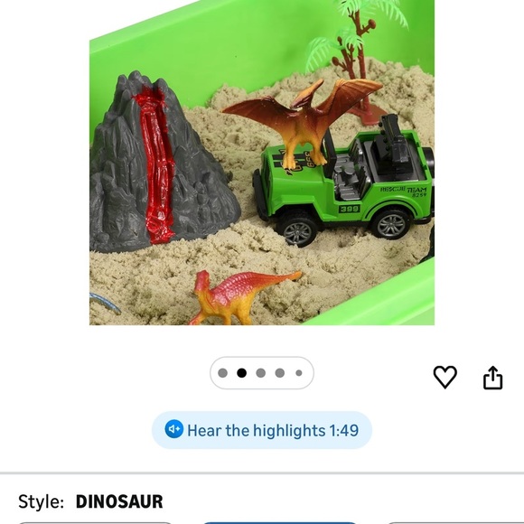 Dinosaur Playset with Green Sandbox and Jeep - Picture 2 of 3